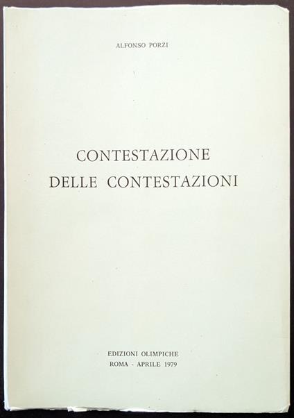 Contestazione delle contestazioni - Alfonso Pozzi - copertina