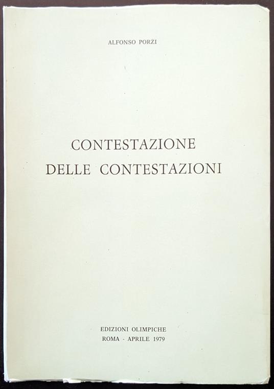 Contestazione delle contestazioni - Alfonso Pozzi - copertina
