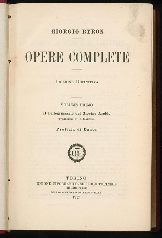 Opere complete volume primo - Giorgio Baroni - copertina