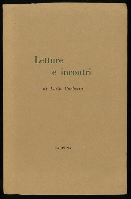 Letture e incontri - copertina