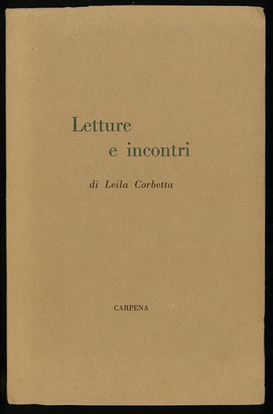 Letture e incontri - copertina