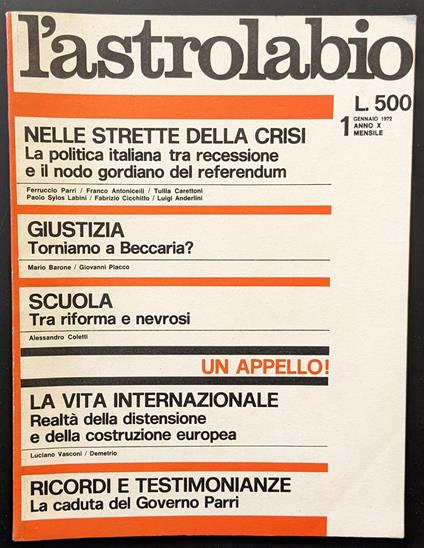 L' astrolabio 1 - copertina