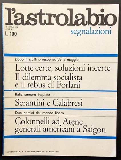 L' astrolabio. Segnalazioni - copertina