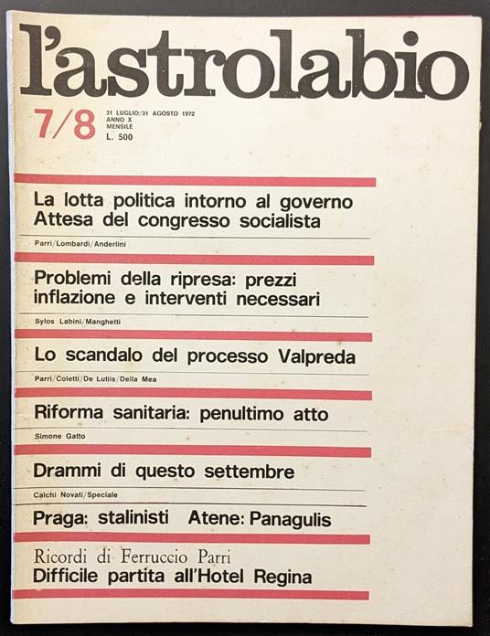 L' astrolabio 7/8 - copertina