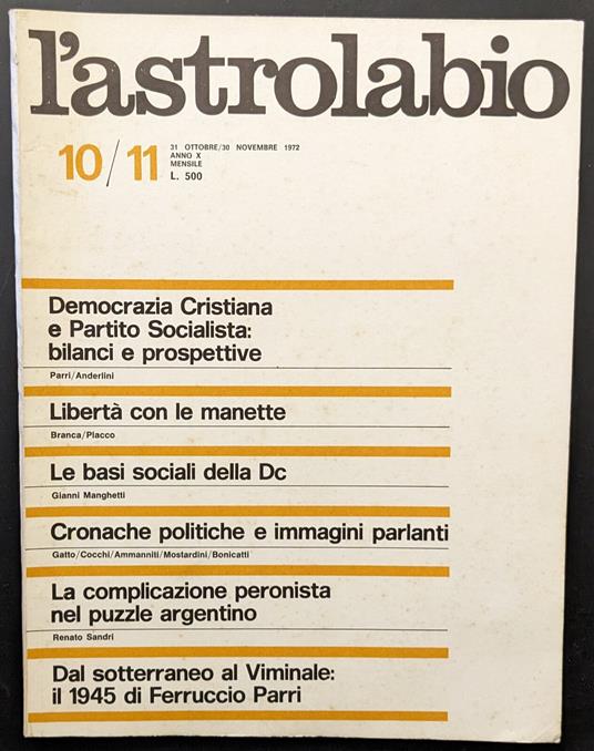 L' astrolabio 10/11 - copertina