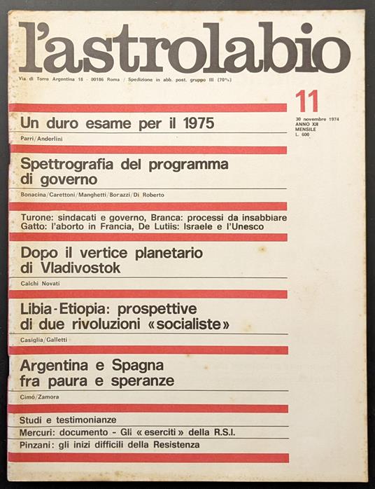 L' astrolabio 11 - copertina