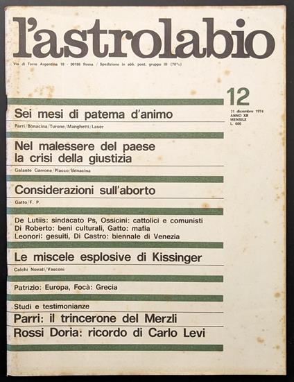 L' astrolabio 12 - copertina