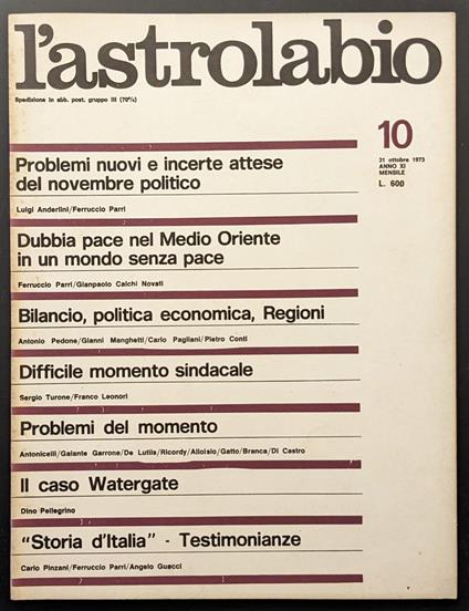 L' astrolabio 10 - copertina
