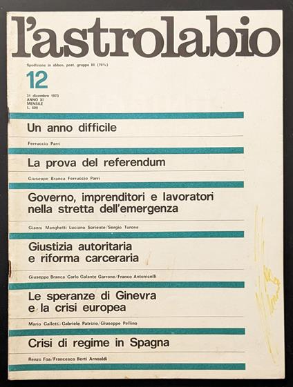 L' astrolabio 12 - copertina