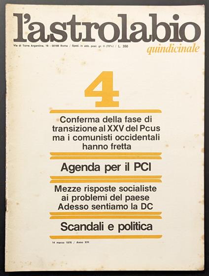 L' astrolabio 4 - copertina