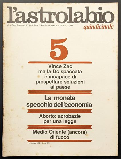 L' astrolabio 5 - copertina