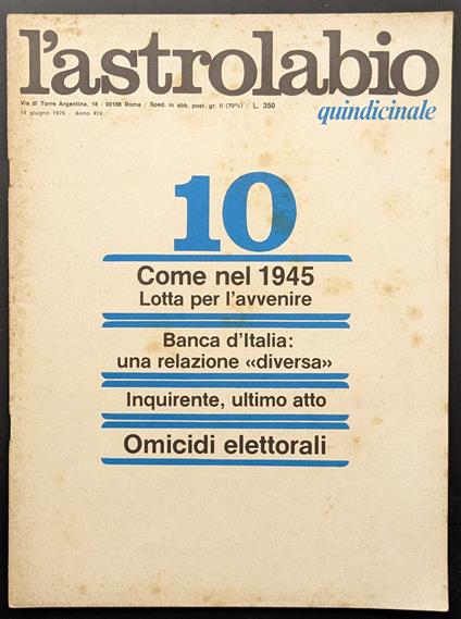 L' astrolabio 10 - copertina