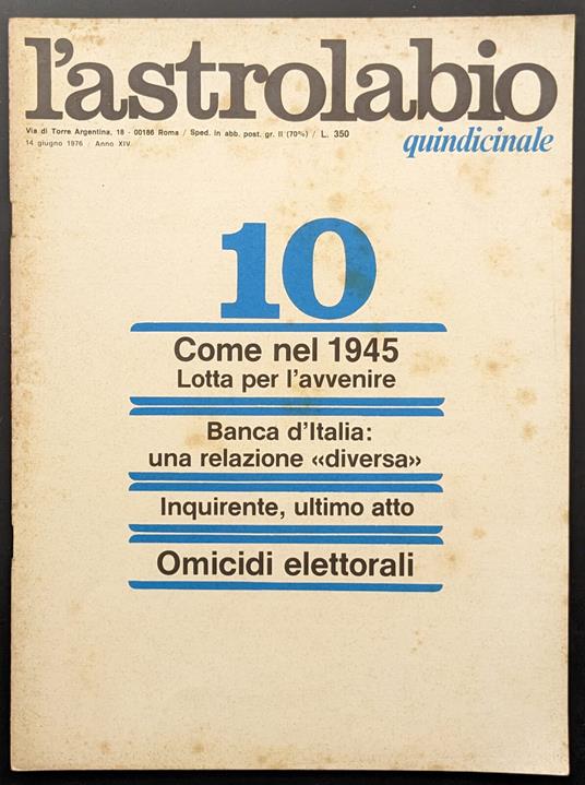 L' astrolabio 10 - copertina