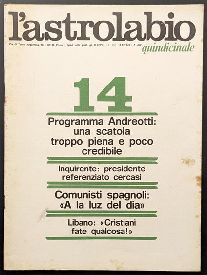 L' astrolabio 14 - copertina