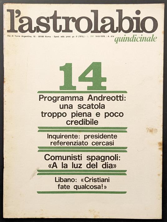 L' astrolabio 14 - copertina