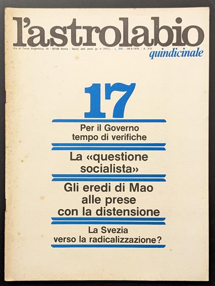 L' astrolabio 17 - copertina