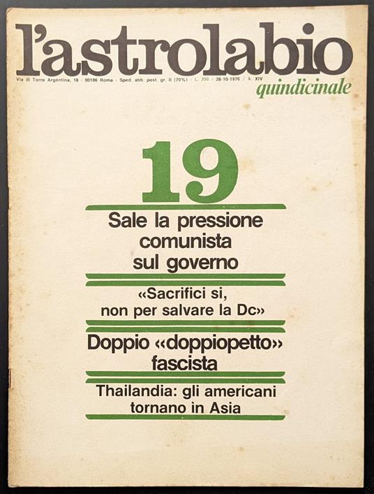 L' astrolabio 19 - copertina