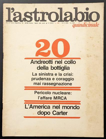 L' astrolabio 20 - copertina