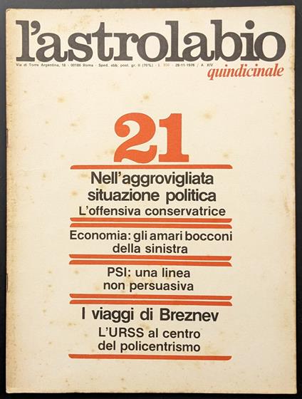 L' astrolabio 21 - copertina
