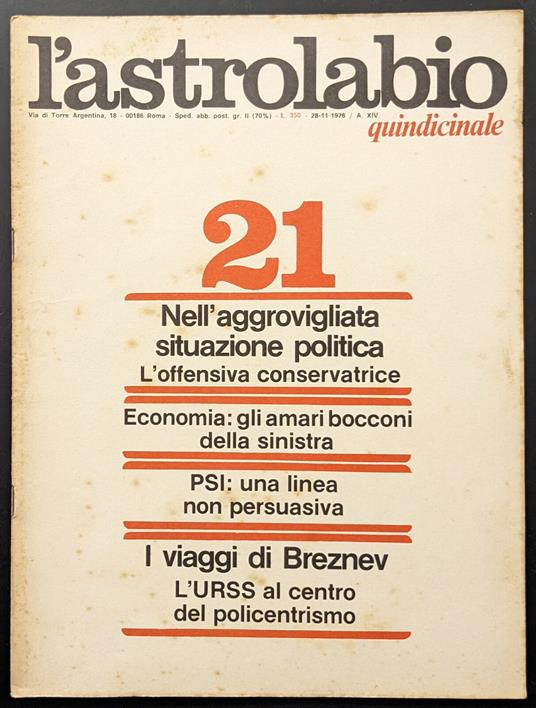 L' astrolabio 21 - copertina