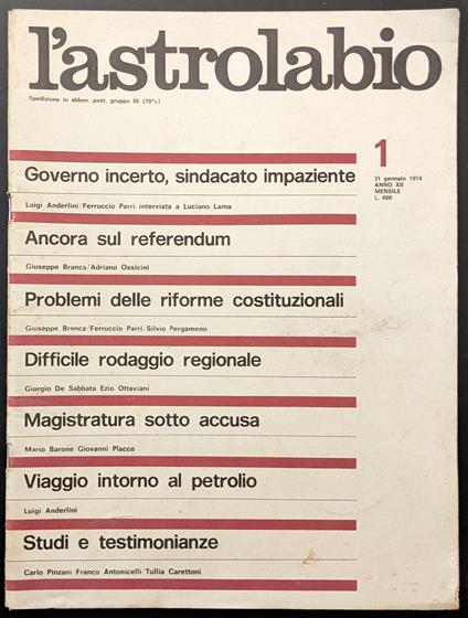 L' astrolabio 1 - copertina