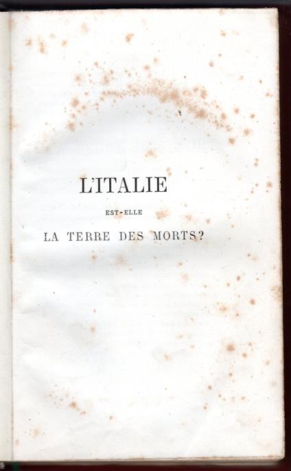 L' Italie est-elle la terre des morts? - Marc Monnier - copertina