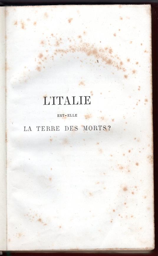 L' Italie est-elle la terre des morts? - Marc Monnier - copertina