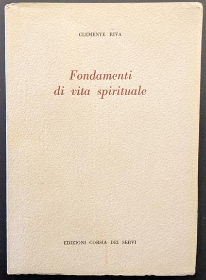 Fondamenti di vita spirituale - Clemente Riva - copertina