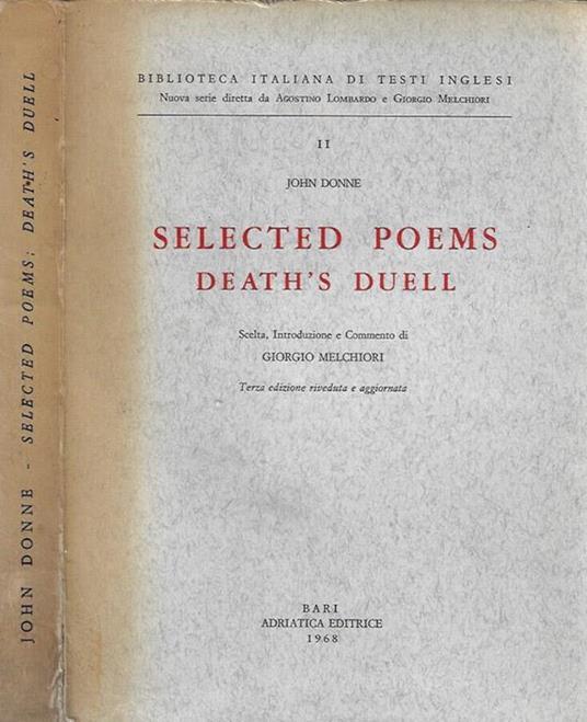 Selected Poems Death'S Duell - John Donne - copertina