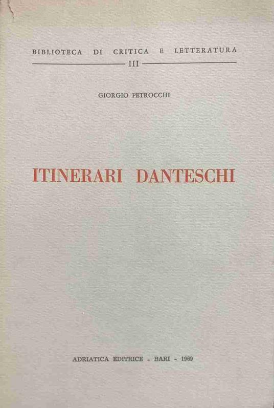 Itinerari Danteschi - copertina