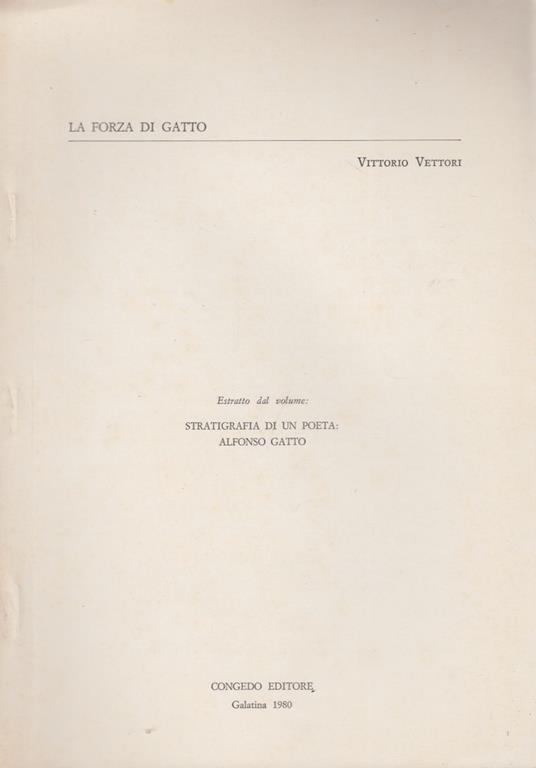 forza del Gatto - Vittorio Vettori - copertina
