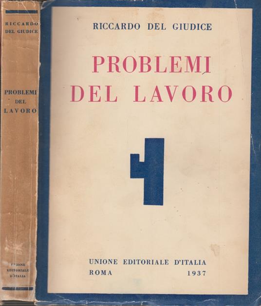 Problemi del lavoro - Riccardo Del Giudice - copertina