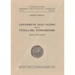 Contributo allo studio della tutela del consumatore. Profili pubblicistici