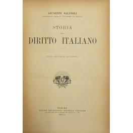 Storia del diritto italiano - Giuseppe Salvioli - copertina