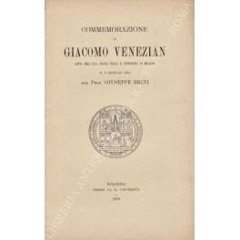 Commemorazione di Giacomo Venezian letta nell'aula magna della R. Universita di Bologna il 9 gennaio 1919 - Giuseppe Brini - copertina