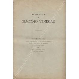 In memoria di Giacomo Venezian. Commemorazione tenuta per iniziativa della Facolta Giuridica della R. Universita di Macerata il XII dicembre MCMXV - copertina