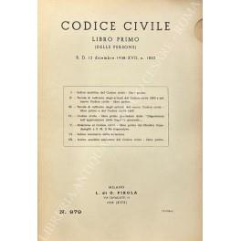 Codice civile. Libro primo (delle persone). R. D. 12 dicembre 1938-XVII, n. 1852 - copertina