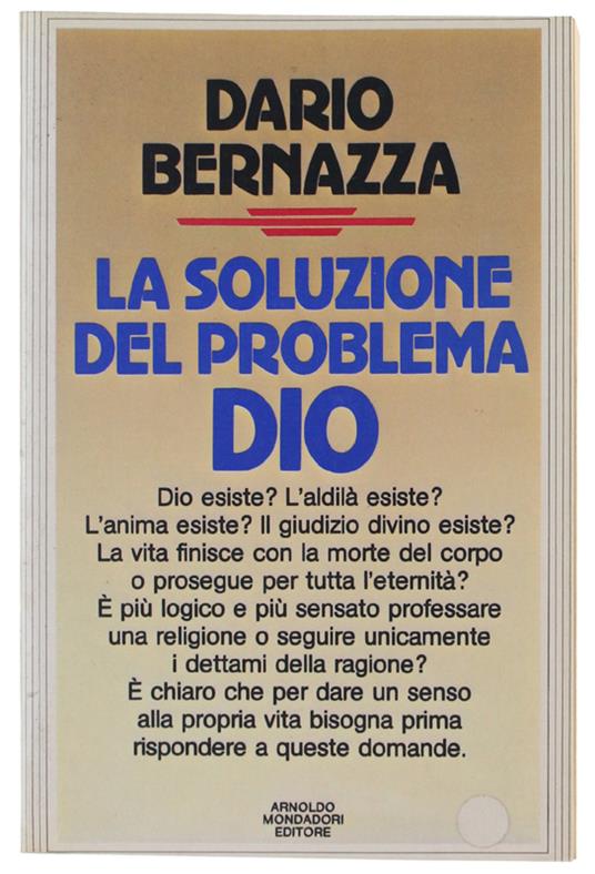 SOLUZIONE DEL PROBLEMA DIO - Dario Bernazza - copertina