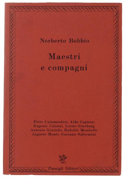 MAESTRI E COMPAGNI - Norberto Bobbio - copertina