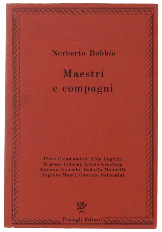 MAESTRI E COMPAGNI - Norberto Bobbio - copertina