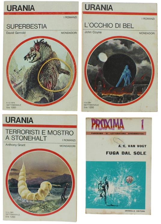 URANIA 1979-1981 LOTTO 3 VOLUMI + E. Van Vogt, FUGA DAL SOLE - Varie edizioni - 1965 - copertina
