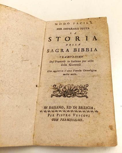 Modo Facile Per Imparare Tutta La Storia Della Sagra Bibbia - copertina
