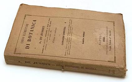 Corso Elementare Di Botanica- De Jussieu- Vincenzo Puzziello- 1845- B-Yfs584 - copertina