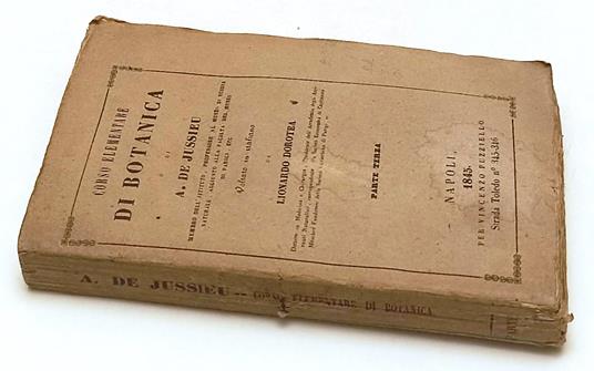 Corso Elementare Di Botanica- De Jussieu- Vincenzo Puzziello- 1845- B-Yfs584 - copertina