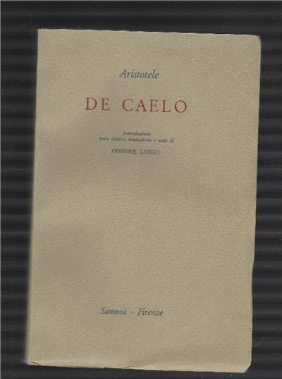 De Caelo - Aristotele - copertina