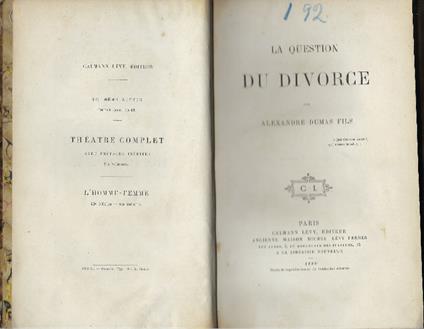Question Du Divorce - Alexandre (figlio) Dumas - copertina