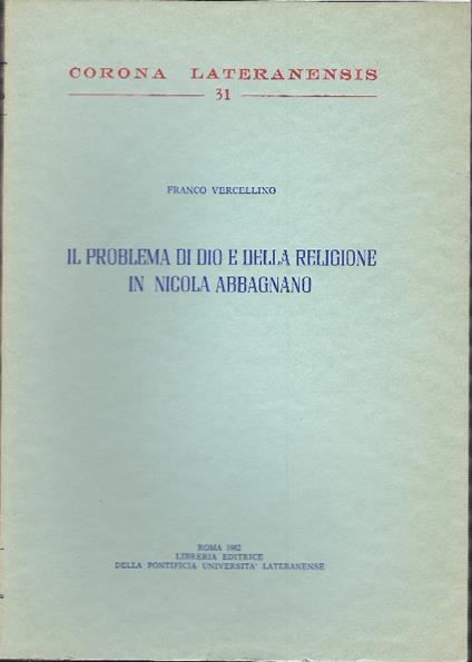 Il Problema Di Dio E Della Religione In Nicola Abbagnano - copertina