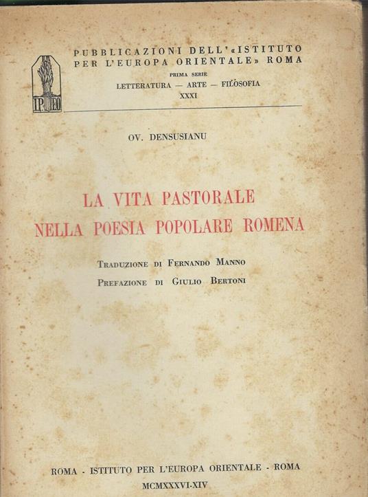 Vita Pastorale Nella Poesia Popolare Romena - copertina