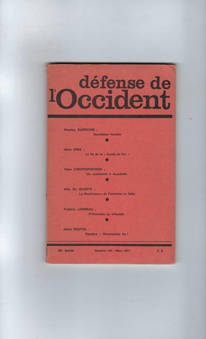 Défense De L'occident- N.S. Anno 1977 N. 146 - copertina