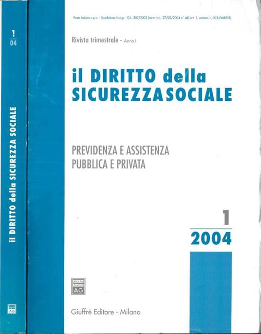 Il diritto della sicurezza sociale Vol. 1 - copertina